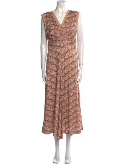 Pre-owned Chloé Printed Long Dress In Pink