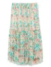 Chloé Pleated Tiered Floral-print Silk-chiffon Maxi Skirt In Neutrals