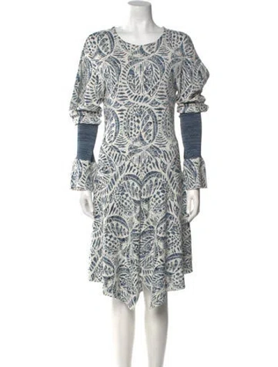 Pre-owned Chloé Printed Midi Length Dress In Blue