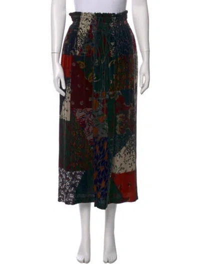 Pre-owned Chloé Printed Midi Length Skirt In Black