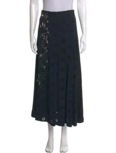 Pre-owned Chloé Printed Midi Length Skirt In Black