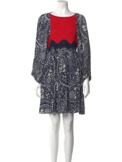 Pre-owned Chloé Printed Mini Dress In Blue