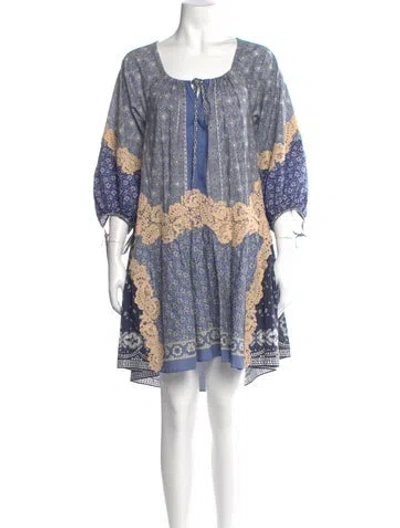Pre-owned Chloé Printed Mini Dress In Blue