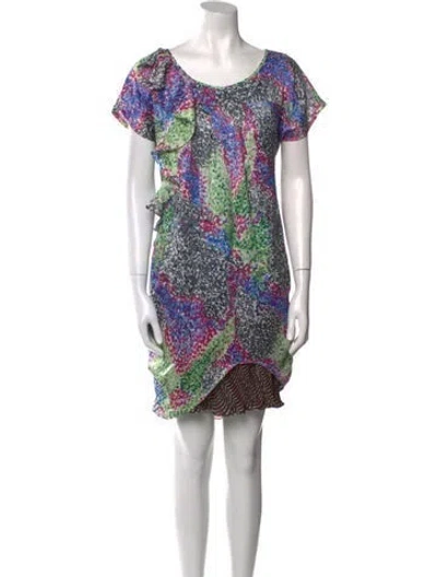 Pre-owned Chloé Printed Mini Dress In Green