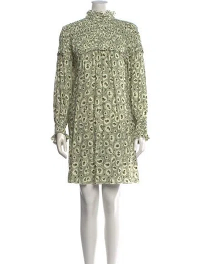 Pre-owned Chloé Printed Mini Dress In Green