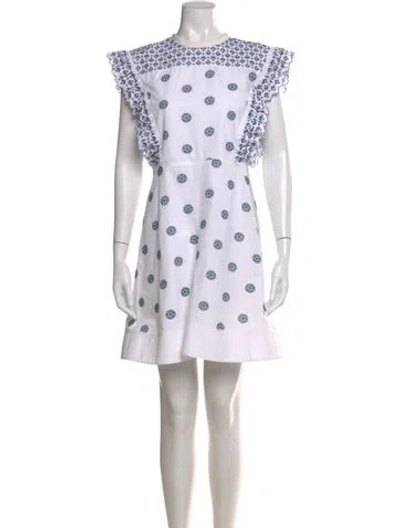 Pre-owned Chloé Printed Mini Dress In White