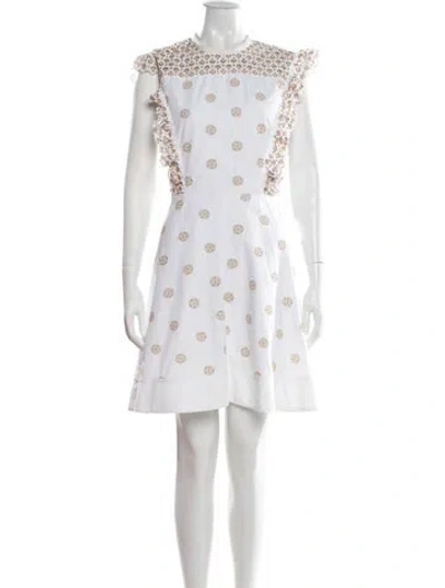 Pre-owned Chloé Printed Mini Dress In White