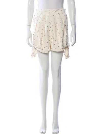 Pre-owned Chloé Printed Mini Shorts In Neutral