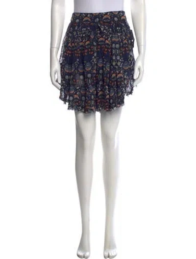 Pre-owned Chloé Printed Mini Skirt W/ Tags In Blue
