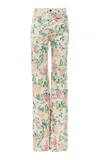Chloé Printed Rigid High-rise Flared Jeans In Multi