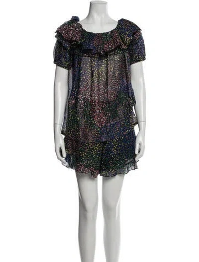 Pre-owned Chloé Printed Ruffle Embellishment Skirt Set