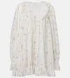 Chloé Printed Ruffled Cotton Minidress In White