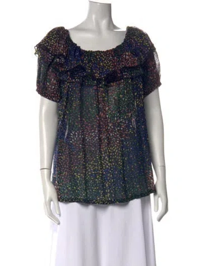 Pre-owned Chloé Printed Scoop Neck Blouse
