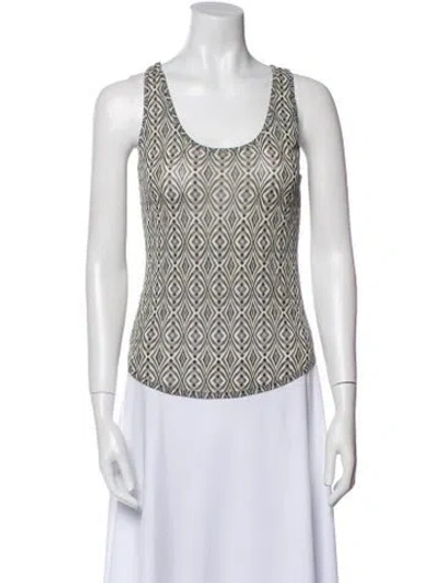 Pre-owned Chloé Printed Scoop Neck Top In Gray