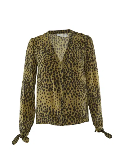 Pre-owned Chloé Printed Silk Blouse In Green