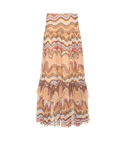 Chloé Printed Silk-crepon Skirt In Multicoloured