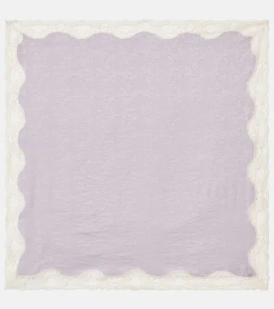 Chloé Printed Silk Jacquard Scarf In Purple