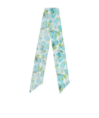Chloé Printed Silk Scarf In Blue