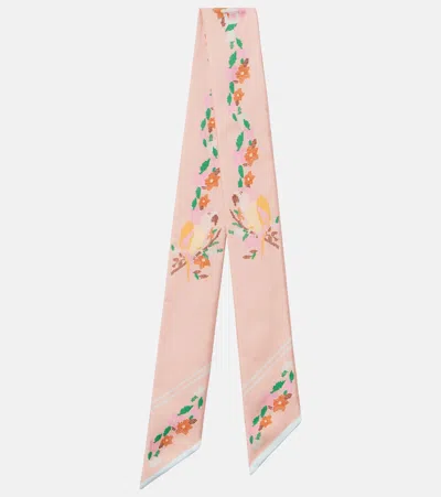 Chloé Printed Silk Scarf In Pink