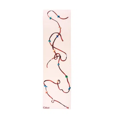 Chloé Printed Silk Scarf In Red