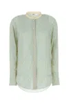 Chloé Oversized Silk Blouse In Bluewhite1