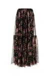 Chloé Sheer Overlay Tiered Floral Skirt