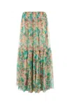 Chloé Pleated Tiered Floral-print Silk-chiffon Maxi Skirt