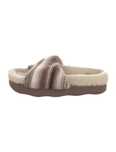 Pre-owned Chloé Printed Slides In Brown