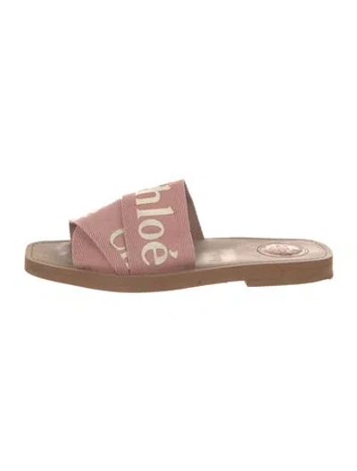 Pre-owned Chloé Printed Slides In Pink