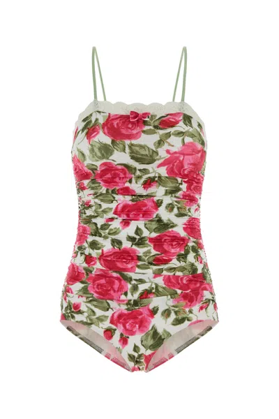 Chloé Chloe Printed Stretch Nylon Bodysuit In White