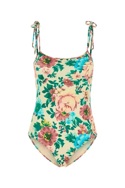 Chloé Chloe Printed Stretch Nylon Swimsuit In Yellow