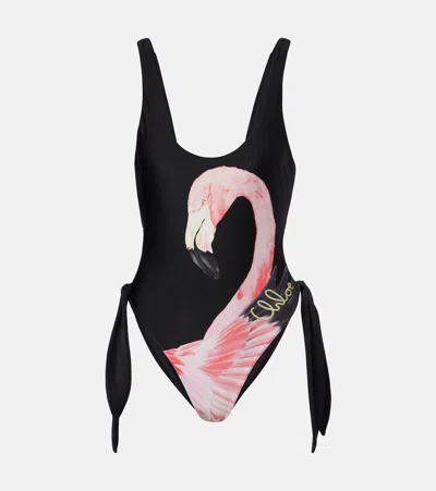 Chloé Printed Swimsuit In Black