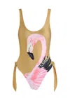 Chloé Flamingo Print Cutout One-piece Swimsuit In Pink