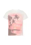 Chloé Kids Logo Printed Cotton Jersey T-shirt In Pink