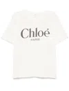 Chloé White Crewneck T-shirt With Logo Print On The Front In Cotton Woman In White