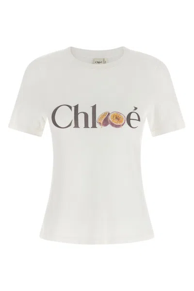 Chloé Printed T-shirt In White