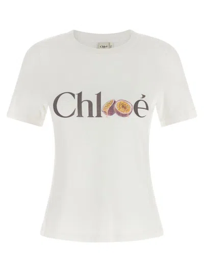 Chloé Printed T-shirt In White