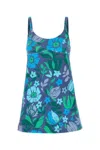 Chloé Floral Print Sleeveless Mini Dress In Multi