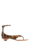 Chloé Brown Jelly Sandal With Animal Print And Flat Sandal In White
