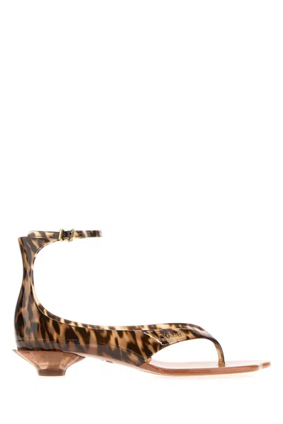 CHLOÉ CHLOE PRINTED TPU CHLOÉ JELLY THONG SANDALS