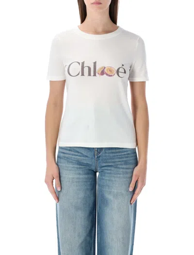 CHLOÉ CHLOÉ CHLOÈ BABY FIT LOGO T-SHIRT IN COTTON JERSEY