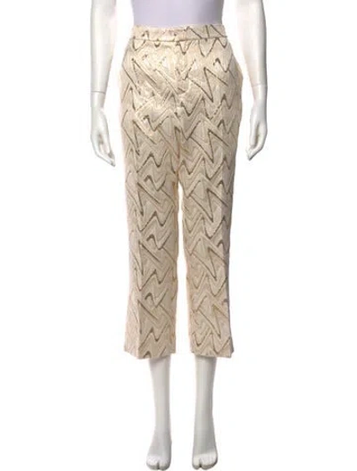 Pre-owned Chloé Printed Wide Leg Pants In Neutral