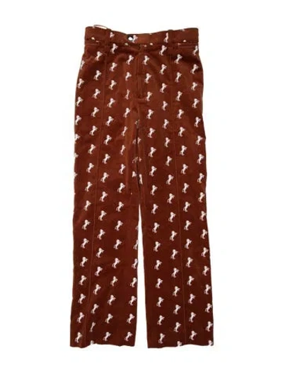 Pre-owned Chloé Printed Wide Leg Pants In Orange