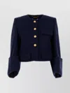 Chloé Chloe Printed Wool Blend Body Blazer In Blue