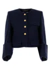 Chloé Chloe Printed Wool Blend Body Blazer In Blue