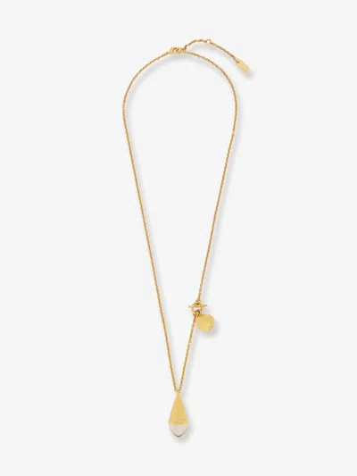 Chloé Prism Brass Necklace In Gold