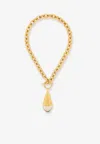 Chloé Prism Necklace With Chain Frame And Pendant Detail In Gold