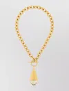 Chloé Prism Necklace With Chain Frame And Pendant Detail In Yellow