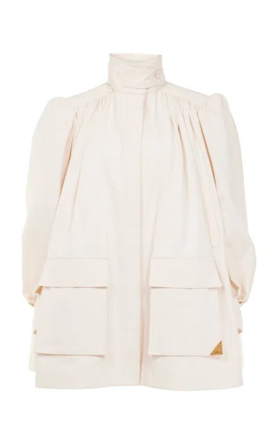 CHLOÉ PUFF-SLEEVE COTTON CANVAS UTILITY JACKET