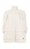 Chloé Puff-sleeve Cotton Canvas Utility Jacket In Light Pink